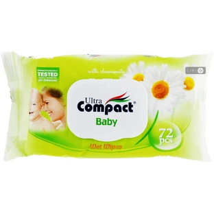 Серветки вологі дитячі Ultra Compact з клапаном, Chamomile №72