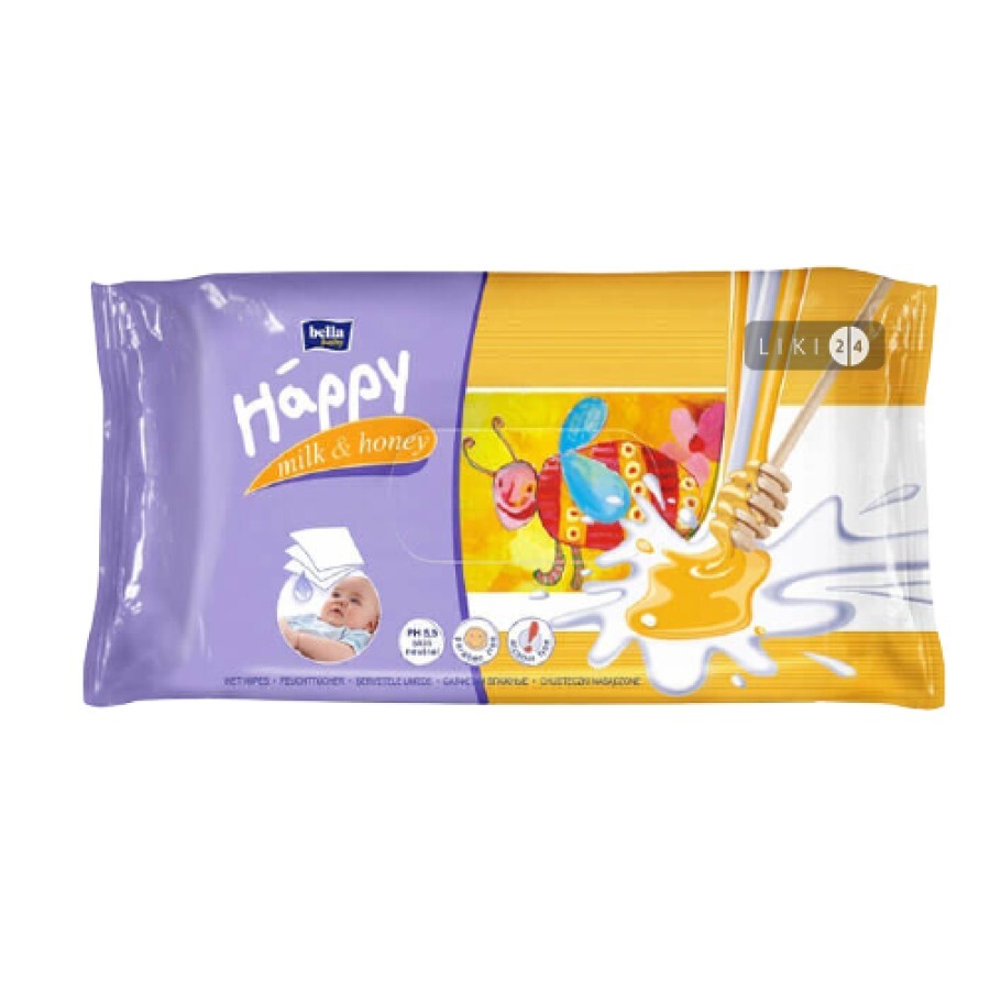 Салфетки влажные для детей Bella Baby Happy Milk & Honey №128: цены и характеристики
