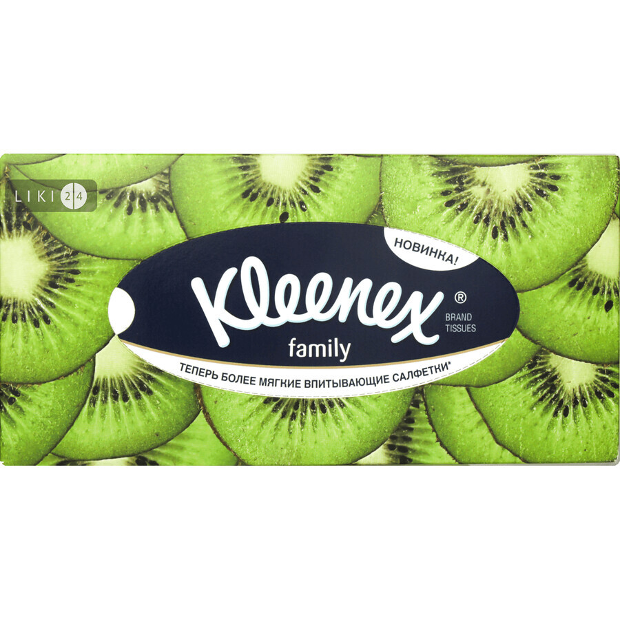 Серветки косметичні Kleenex Family двошарові в коробці 150 шт: ціни та характеристики