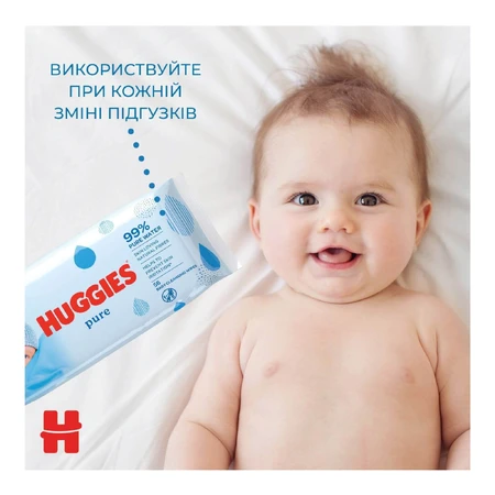 Влажные салфетки Huggies Ultra Comfort Pure 56 шт: цены и характеристики