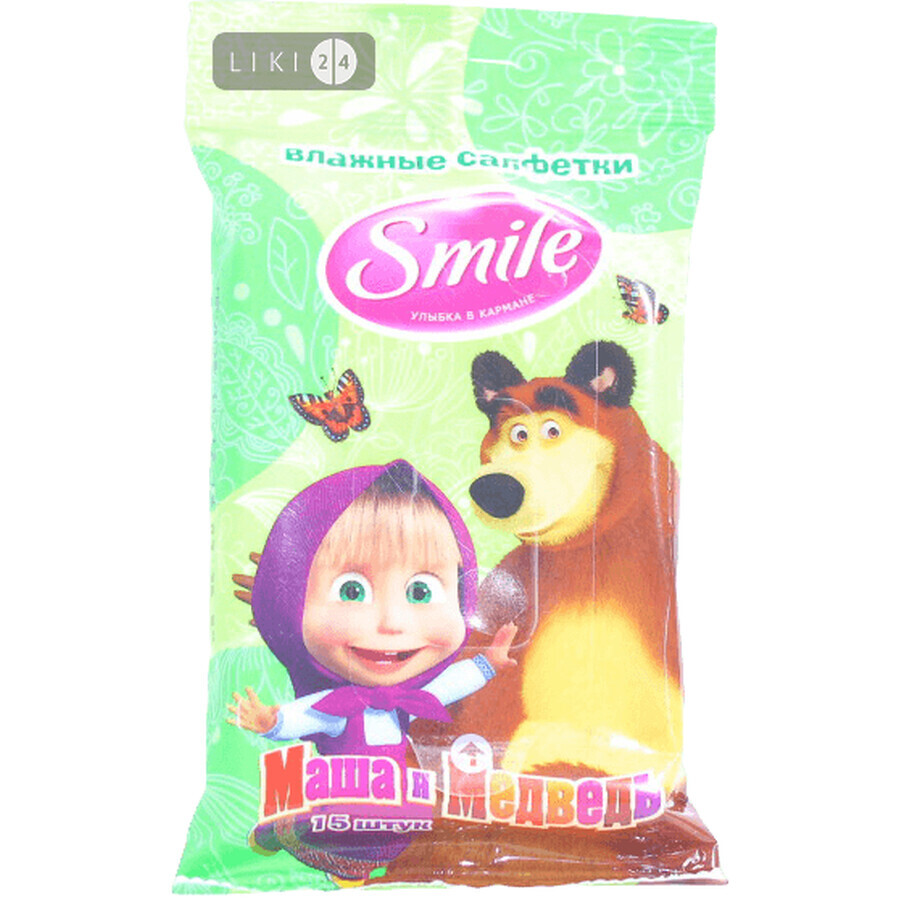 Влажные салфетки Smile Маша и Медведь 15 шт: цены и характеристики