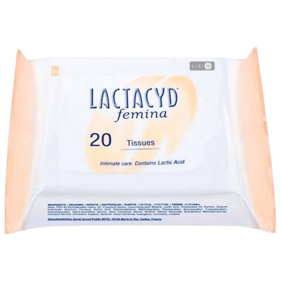 Lactacyd Femina серветки для інтимної гігієни, №20: ціни та характеристики