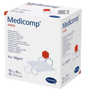 Салфетки из нетканого материала medicomp стерильные 10 см х 10 см, extra