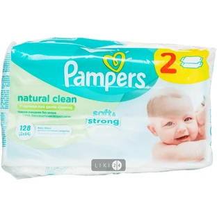 Серветки зволожуючі для догляду за дитиною "pampers" Natural, змінний блок №128