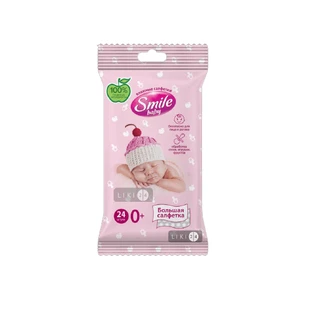Вологі серветки Smile Baby для новонароджених дитячі 24 шт