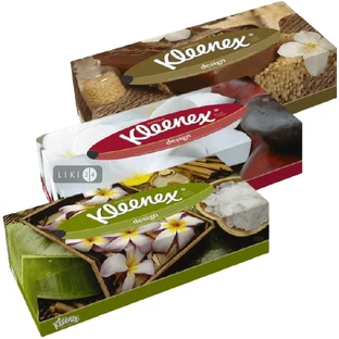 Серветки косметичні Kleenex Design двошарові в коробці 70 шт