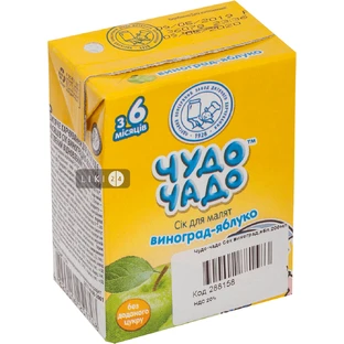 Сік Чудо-Чадо виноградно-яблучний освітлений відновлений 200 мл