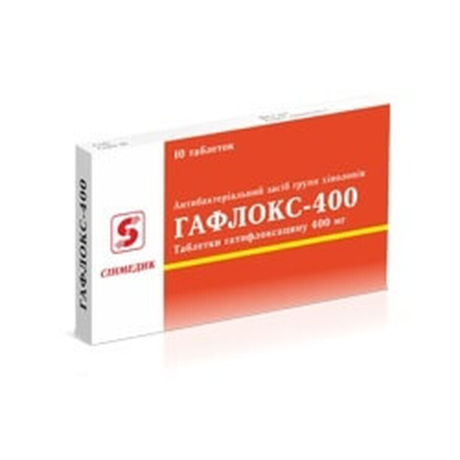 Гафлокс-400 табл. п/о 400 мг №10: цены и характеристики