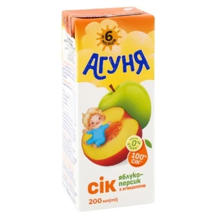 Сік Агуня яблучно-персиковий 200мл