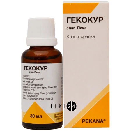 Гекокур спаг. пека кап. орал. фл. 30 мл: цены и характеристики