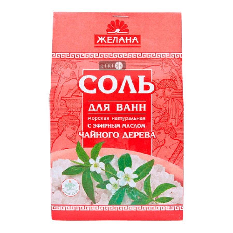 Сіль морська для ванн Желана Чайне дерево ароматизована 500 г: ціни та характеристики