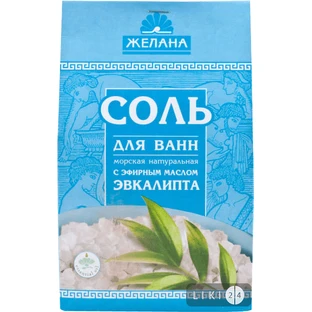 Соль морская для ванн Желана Эвкалипт ароматизированная 500 г