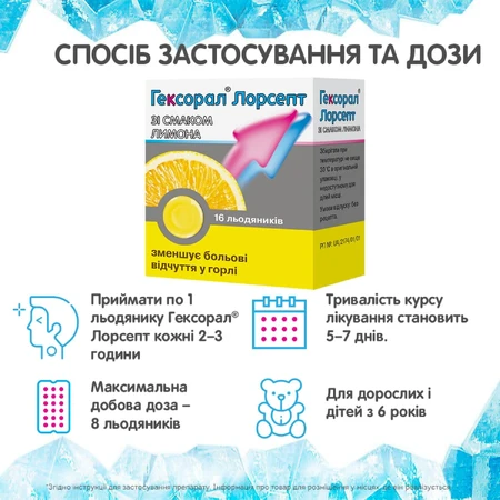 Гексорал лорсепт со вкусом лимона леденцы блистер №16: цены и характеристики