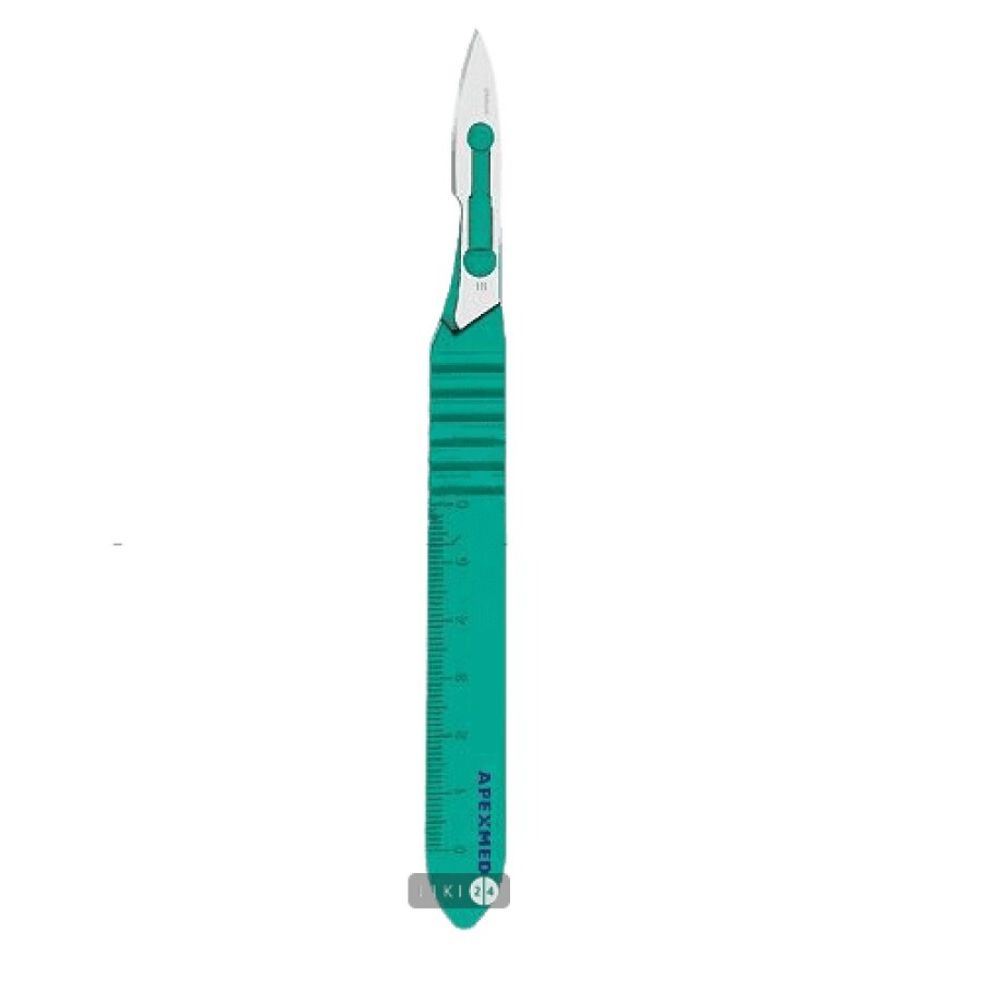 Скальпель SteeLuxe хірургічний з нержавіючої сталі з пластмасовою ручкою, розмір 11: ціни та характеристики