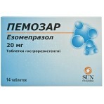 Пемозар таблетки гастрорезист. 20 мг блістер №14