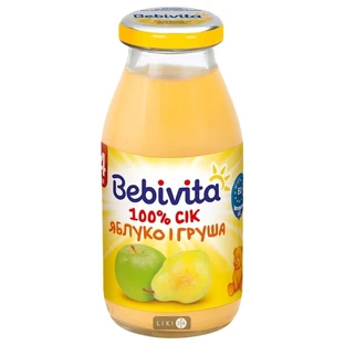 Сок фруктовий "яблуко і груша" тм "bebivita" 200 мл, з 4 міс.