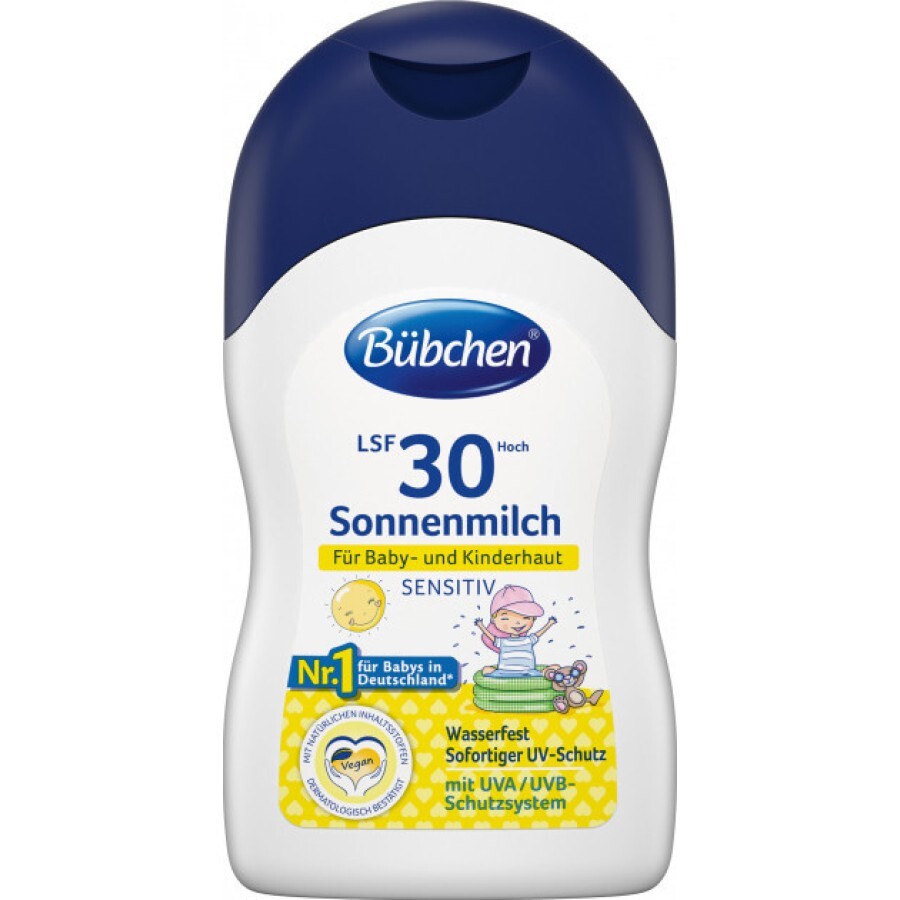Сонцезахисне молочко Bubchen Sensitive з коефіцієнтом захисту +30 150 мл: ціни та характеристики