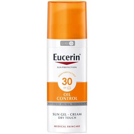 Сонцезахисний гель-крем для обличчя Eucerin Oil Control для жирної та схильної до акне шкіри SPF 30 50 мл