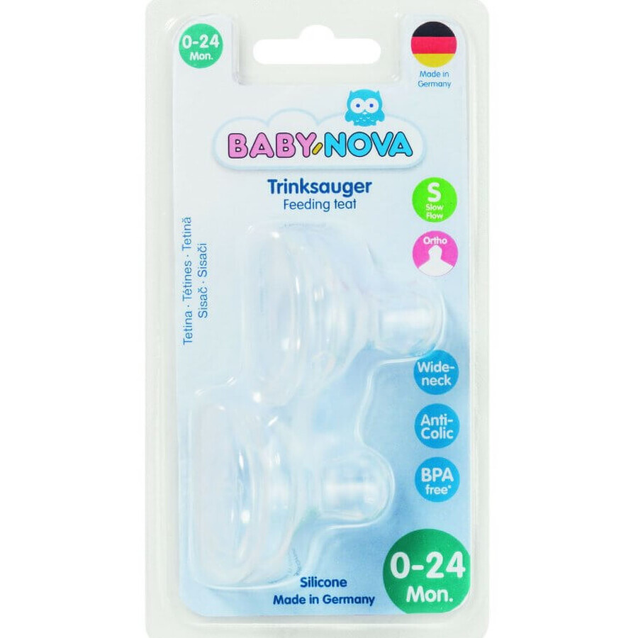 Соска Baby-Nova для молока, размер 2, силиконовая, ортодонтальная, №2: цены и характеристики