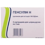 Генсулін н сусп. д/ін. 100 МО/мл картридж 3 мл
