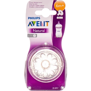 Силиконовая соска Philips AVENT Natural 4 отверстия 0 мес. 1 шт SCF654/27