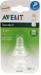 Соска силиконовая Philips AVENT Natural Стандарт средний поток от 3 мес. 2 шт SCF968/22