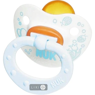 Пустушка латексна NUK Baby Blue ортодонтальна з кільцем 0-6 міс 1 шт