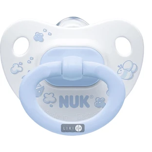 Пустушка силиконова NUK Baby Blue ортодонтальна з кільцем 0-6 міс 1 шт