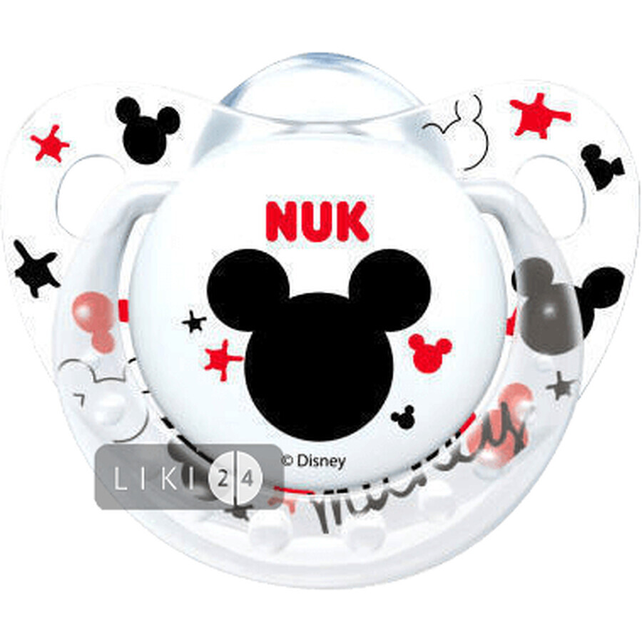 Соска-пустушка силіконова Nuk Trendline Disney Mickey ортодонтальная розмір 1 1 шт: ціни та характеристики