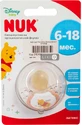 Соска-пустышка nuk ортодонтальная trendline "disney" латексная размер 2