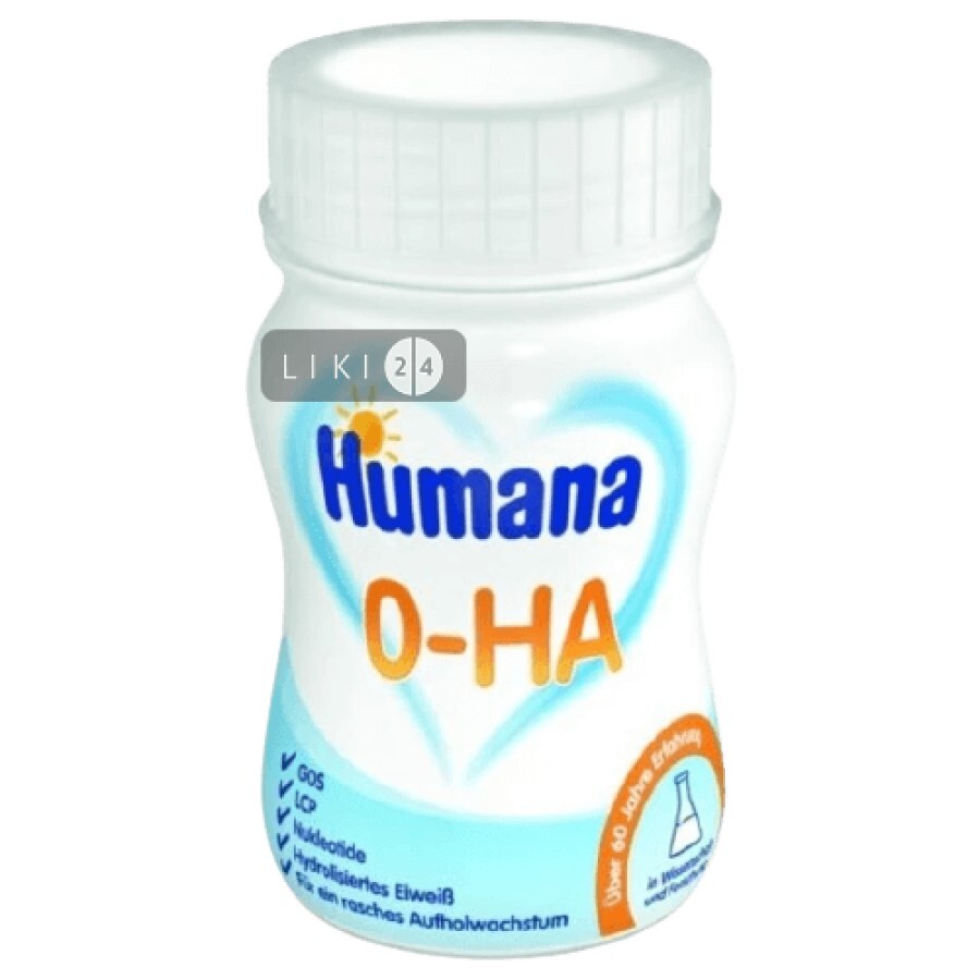 Рідка суміш Humana O-HA Mit LC PUFA Гіпоалергенна 90 мл: ціни та характеристики