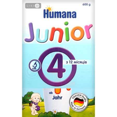 Молочна суха суміш Humana Junior 600 г: ціни та характеристики