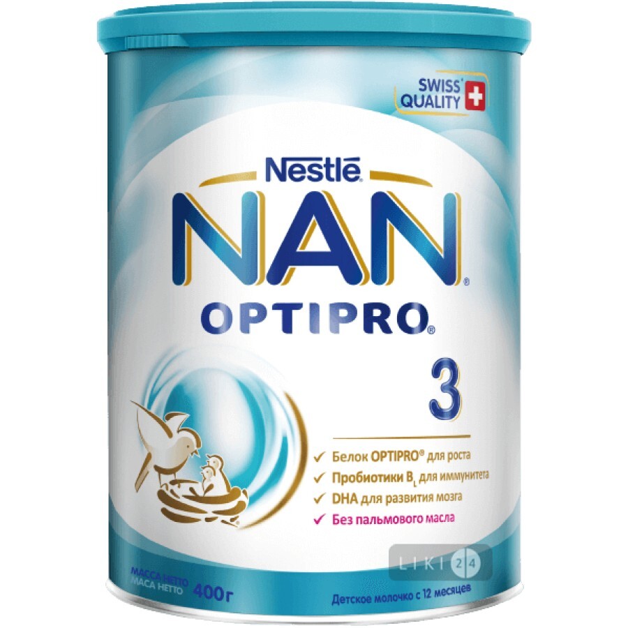 Смесь Nestle NAN Optipro 3 с 12 месяцев 400 г: цены и характеристики