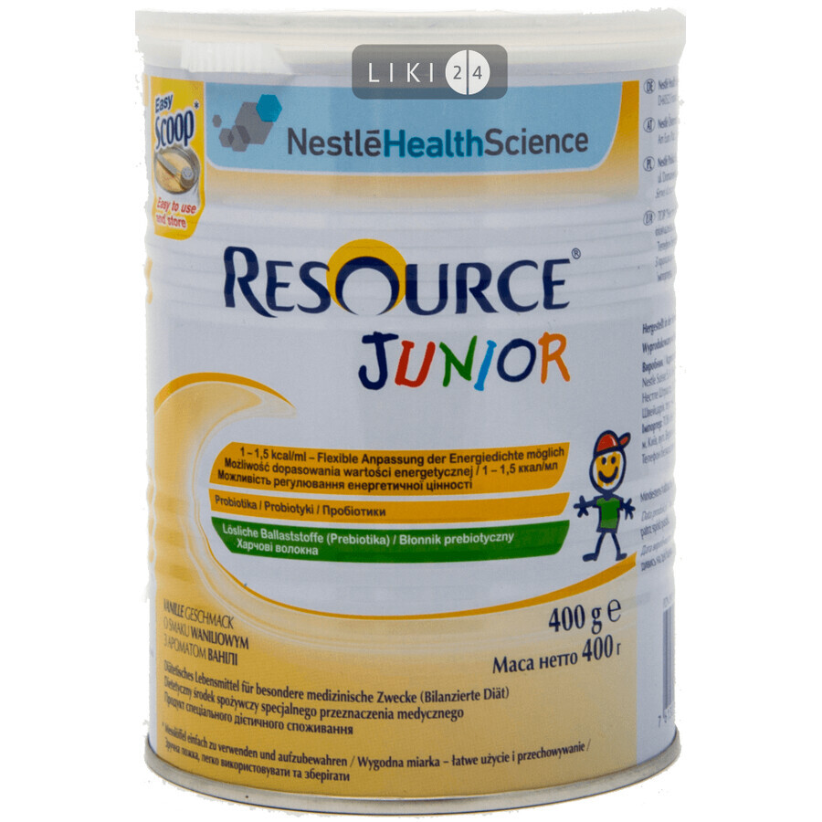 Суміш Nestle Resource Junior від 1 до 10 років 400 г: ціни та характеристики