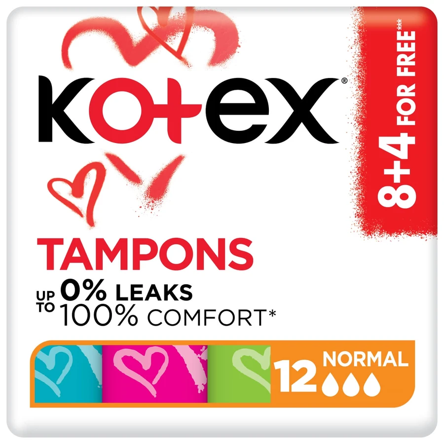 Тампоны гигиенические Kotex Normal 12 шт: цены и характеристики