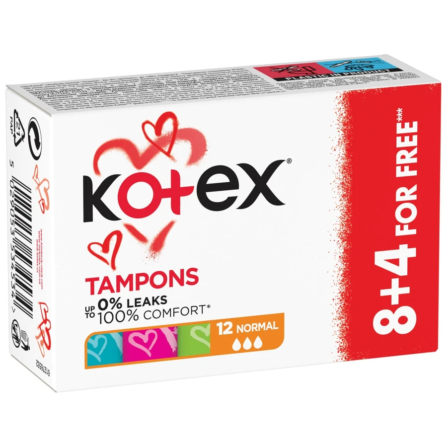Тампоны гигиенические Kotex Normal 12 шт: цены и характеристики
