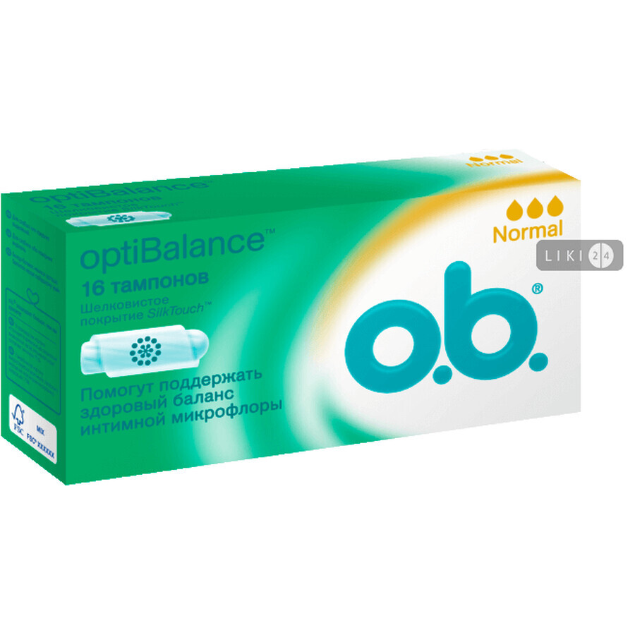 Тампоны гигиенические o.b. OptiBalance Normal 16 шт: цены и характеристики