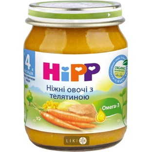 Телятина с нежными овощами hipp 125 г