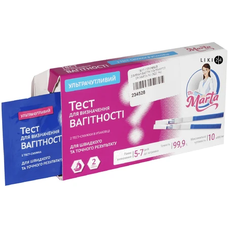 Тест-смужка Dr.Marta для визначення вагітності №2: ціни та характеристики
