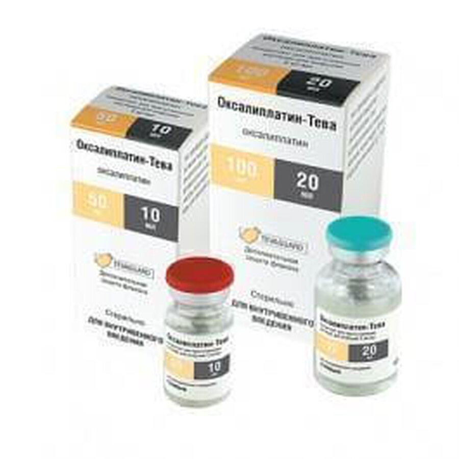 Оксаліплатин-тева конц. д/р-ну д/інф. 5 мг/мл фл. 20 мл: ціни та характеристики