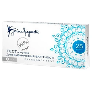 Тест-смужка Prima Diagnostic для визначення вагітності 25 мМО/мл №1