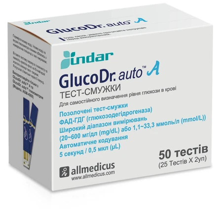 Тест-полоски для глюкометра All Medicus GlucoDr auto AGM 4000, №50: цены и характеристики