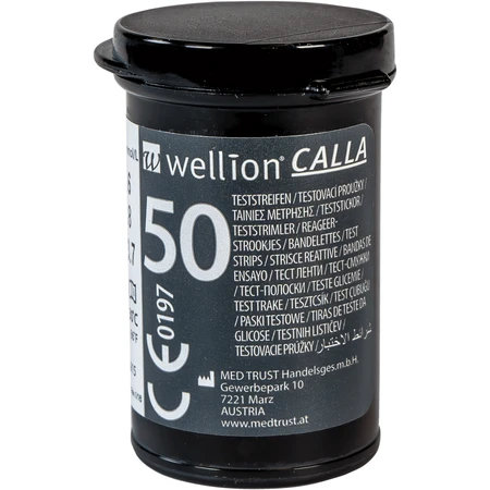 Тест-полоски для тестирования уровня глюкозы в крови Wellion CALLA, 50 штук: цены и характеристики