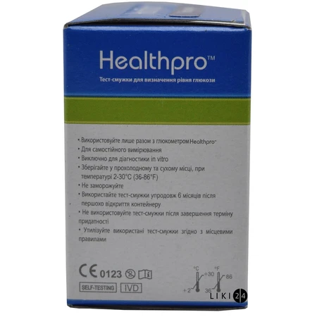 Тест-полоски для глюкометра HealthPro №50: цены и характеристики