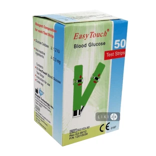 Тест смужки EasyTouch для визначення рівня глюкози в крові 50 шт