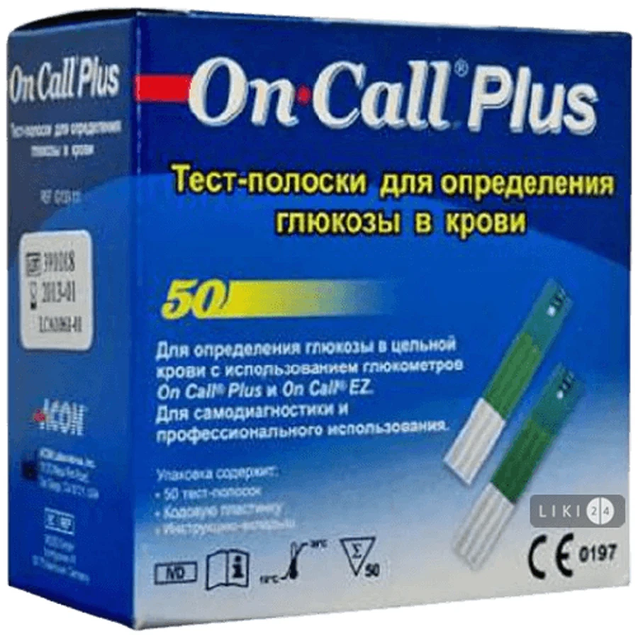 Тест-смужки для глюкометра Acon On Call Plus, №50: ціни та характеристики