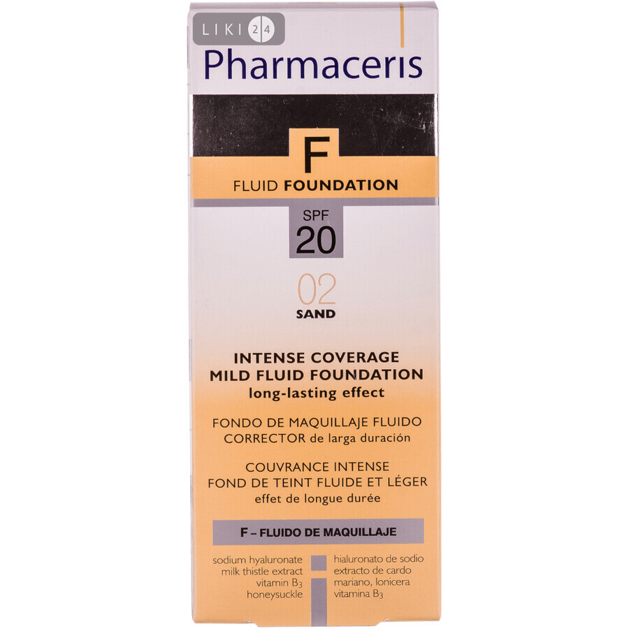 Тональный крем Pharmaceris F Intense Coverage Mild Fluid Foundation SPF 20 30 мл, песок: цены и характеристики