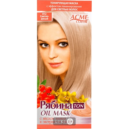 Тонуюча маска для волосся acme-color "рябина ton oil mask" 012 30 мл, Светло-русый: ціни та характеристики