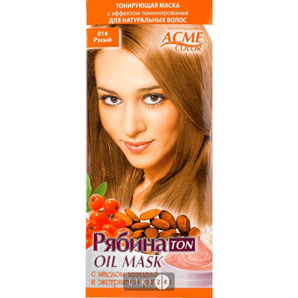 Тонуюча маска для волосся acme-color "рябина ton oil mask" 014 30 мл, русый: ціни та характеристики