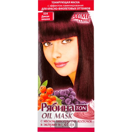 Тонуюча маска для волосся acme-color "рябина ton oil mask" 034 30 мл, дика вишня: ціни та характеристики
